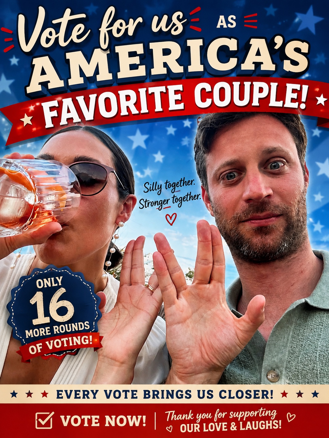Vote for us as America's Favorite Couple